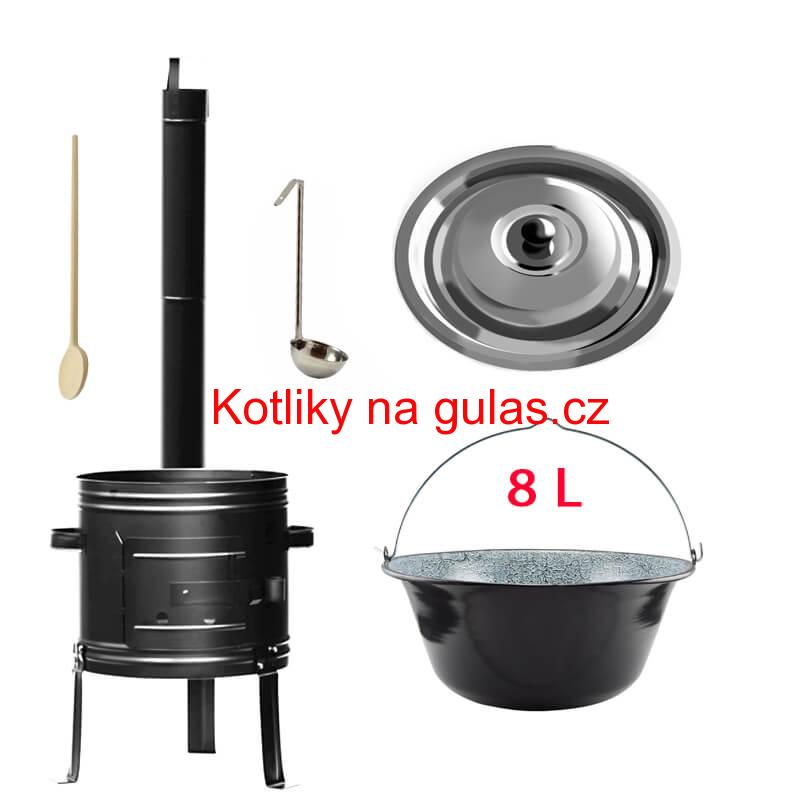 Smaltovaný kotlík 8 L + kovová kotlina 31 KOV