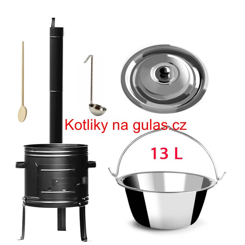 Nerezový kotlík 13 L + kovová kotlina 36 KOV