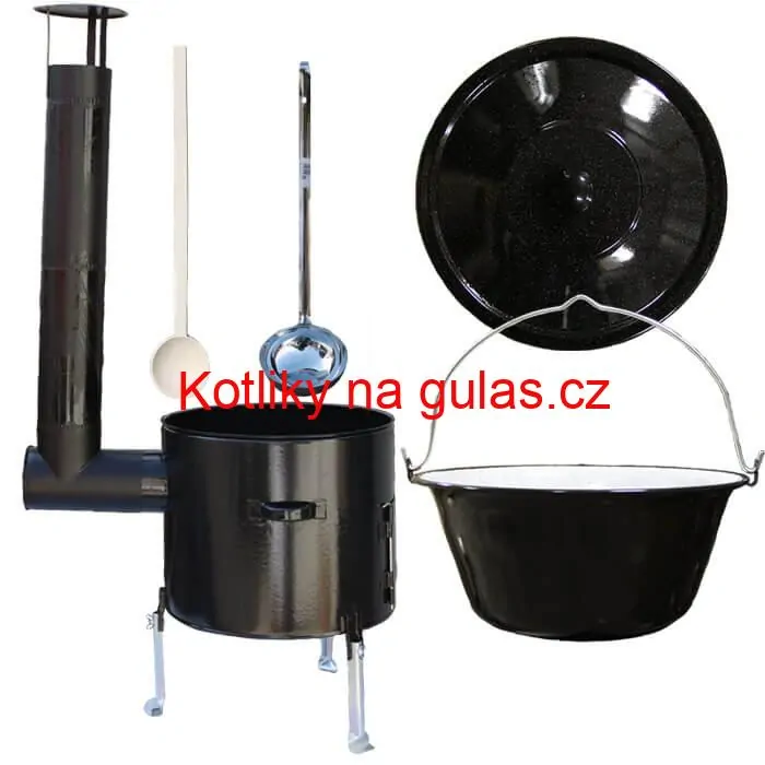 Smaltovaný kotlík 10 L + smaltovaná kotlina 31 Easy party