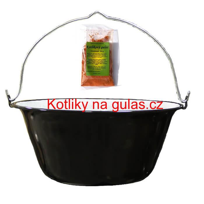 Smaltovaný kotlík 50 L + koření na kotlíkový guláš 50 g
