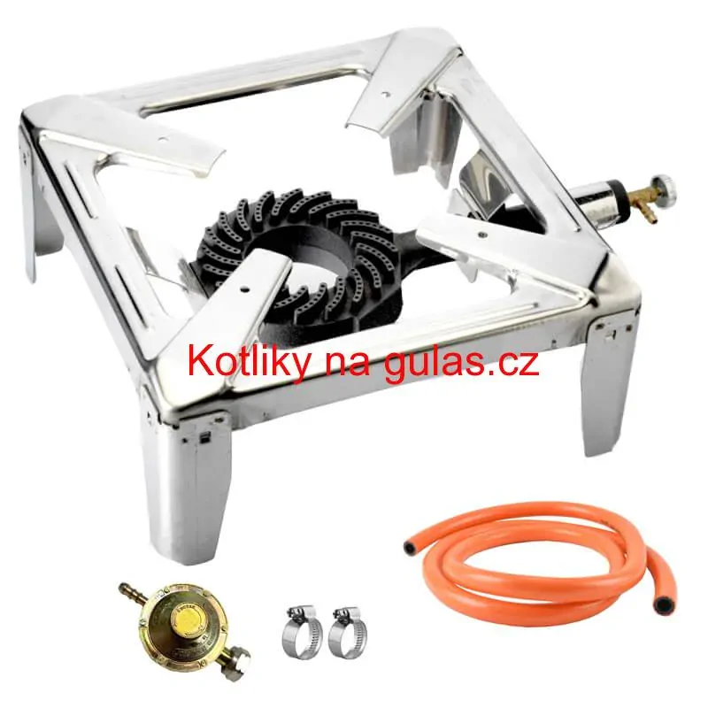 Plynový hořák - vařič 3,5 kW PB INOX + připojovací příslušenství