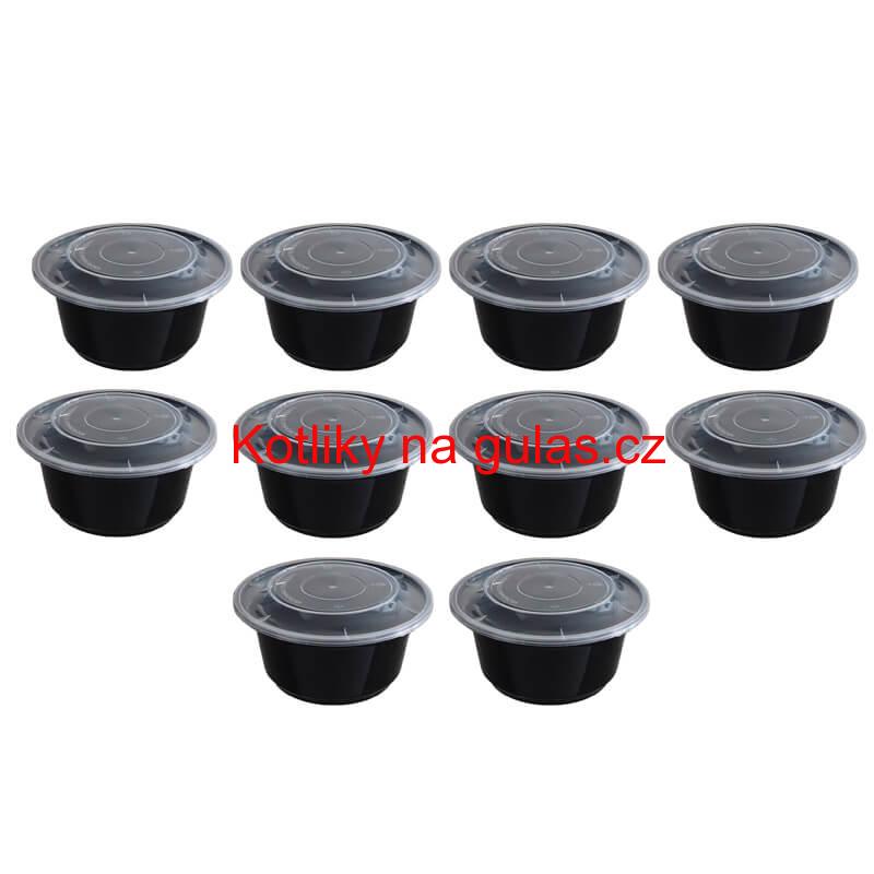 Plastové boxy (misky) na guláš + víčky 1000 ml 10 ks