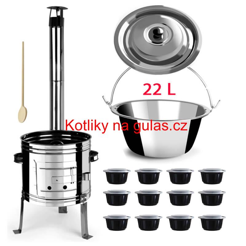Nerezový kotlík 22 L + nerezová kotlina 42 INOX