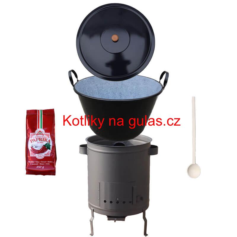 Smaltovaný kotel 70 L + silná kovová kotlina 53 cm (1,5 mm) STRONG PLUS 600 + sladká paprika 250 g