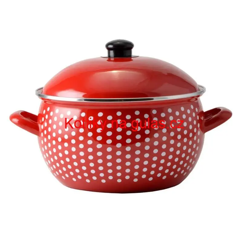 Green home 30033 hrnec smalt 3,8 l červený 18 cm (tečkovaný)
