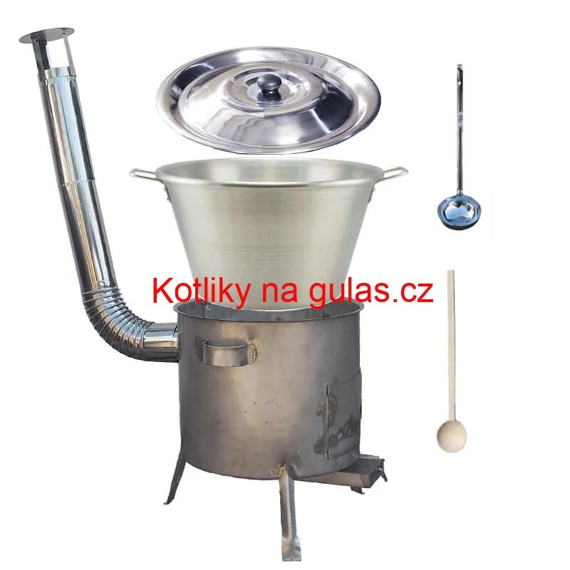 Nerezový kotel 40 L (1,2 mm) INOX + nerezová kotlina 45 cm (1,5 mm) STRONG CLASSIC