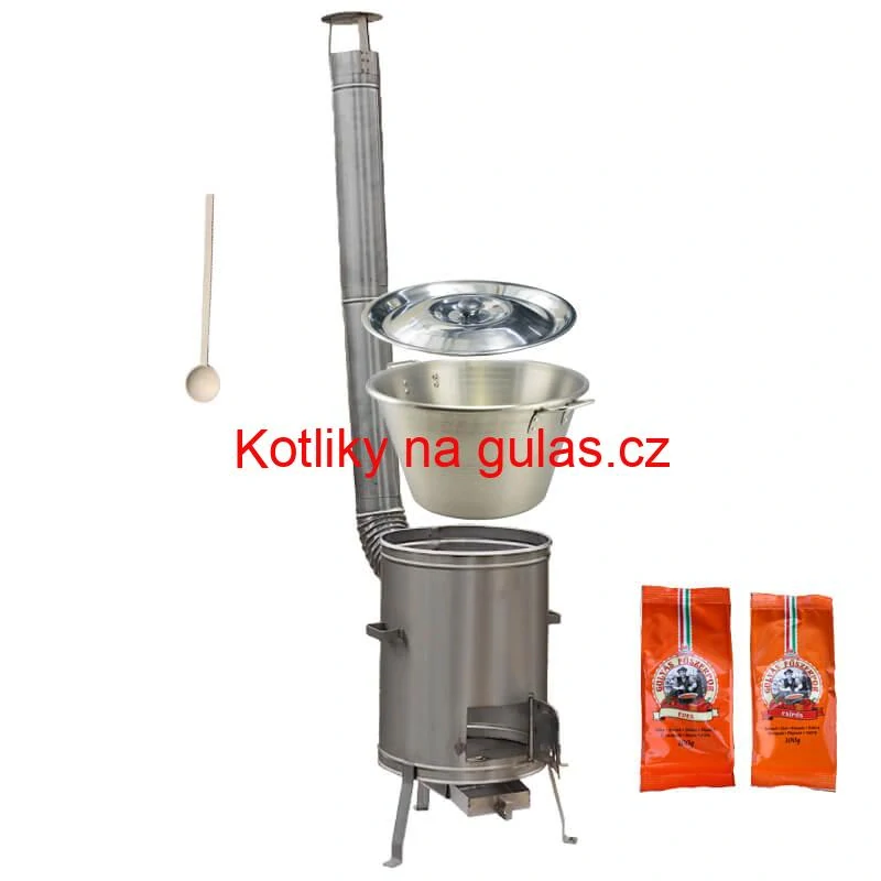 Nerezový kotel 40 L + nerezová kotlina 45 cm LUX + paprikové koření na guláš