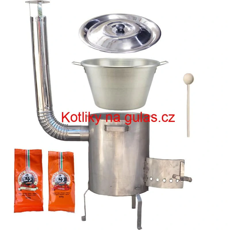 Nerezový kotel 40 L + nerezová kotlina 45 cm 1,5 mm STRONG EXCLUSIVE + paprikové koření na guláš