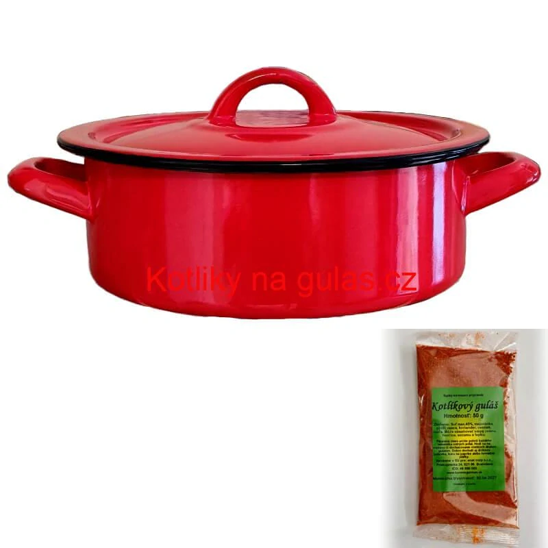 Smaltovaný kastrol poklicí COMBI 10 l + směs koření na kotlíkový guláš 50 g