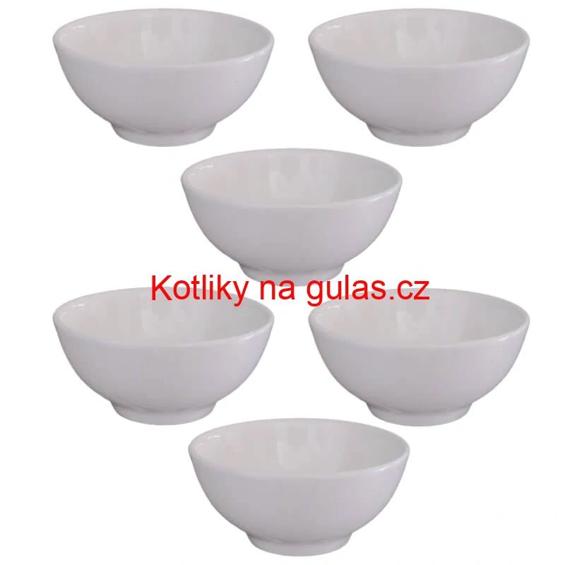 Keramické misky na servírování guláše 15 cm 6 ks bílé