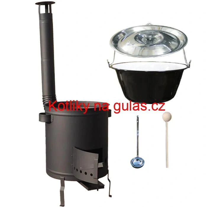Smaltovaný kotlík 16 L (1,2 mm) + hrubostěnná (1,5 mm) a žáruvzdorná kotlina 39 PLUS 600