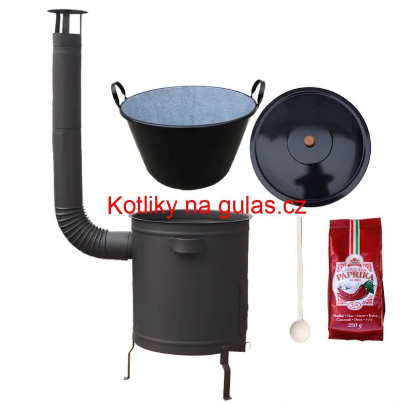 Smaltovaný kotel 60 L + silná kovová kotlina 53 cm (2 mm) STRONG PLUS 600 + sladká paprika 250 g