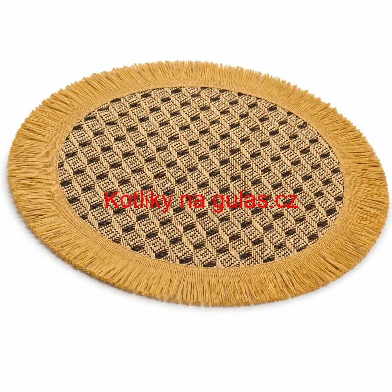 Přírodní podložka pod talíř se třásněmi 37 cm