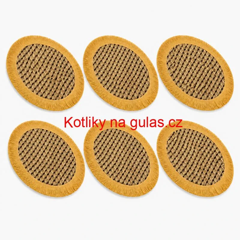 Přírodní podložky pod talíř se třásněmi 37 cm, 6 ks