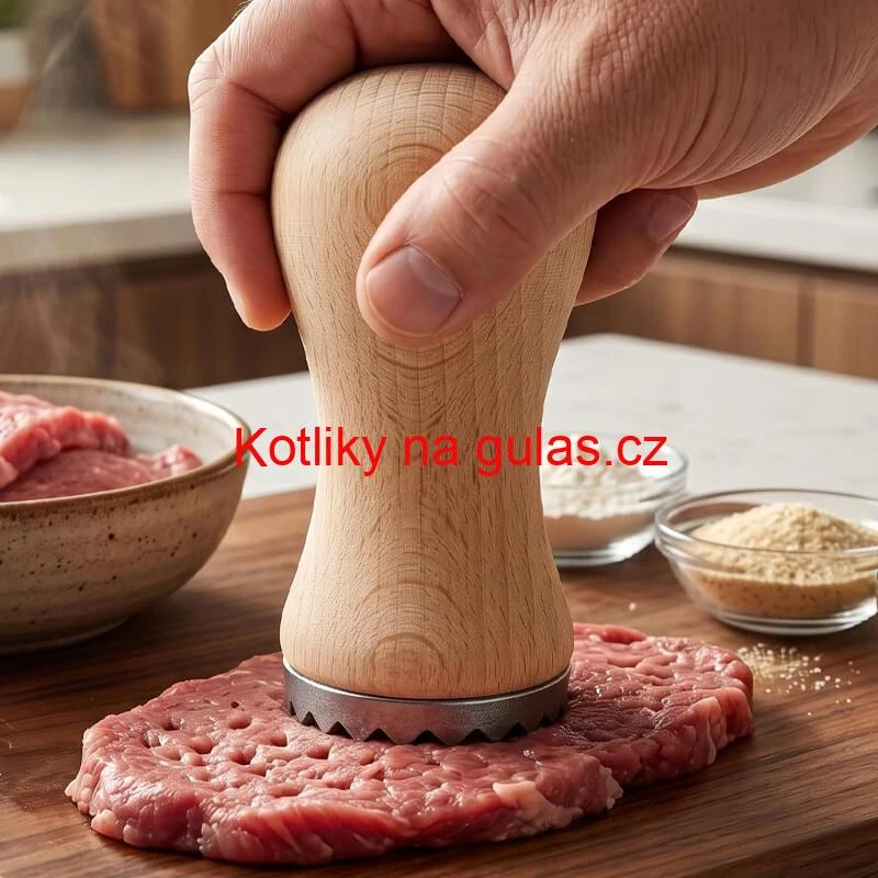 Ruční tlouček na maso s dřevěnou rukojetí