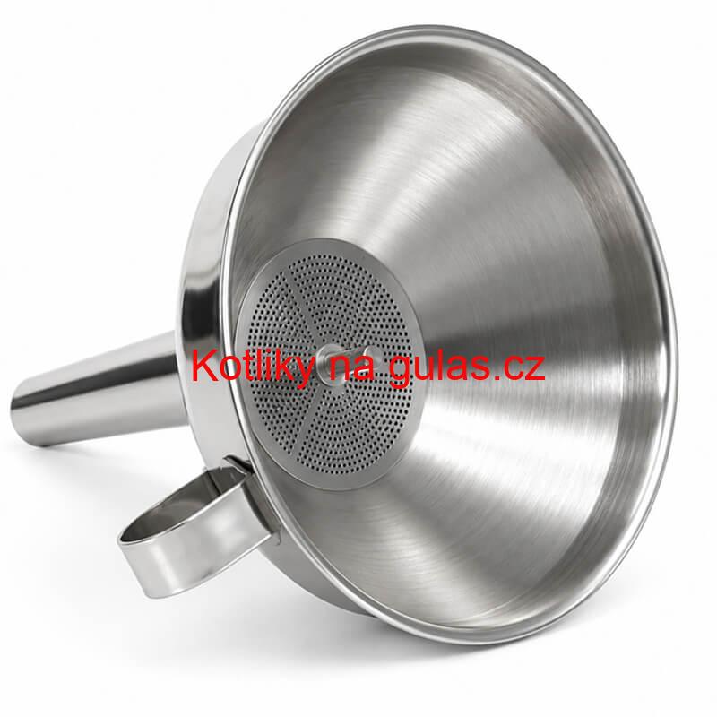 Nerezový trychtýř se sítkem 11 cm