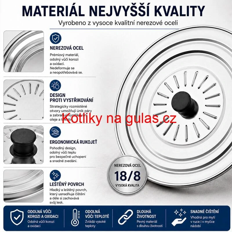 Nerezová poklice proti stříkání 28 cm
