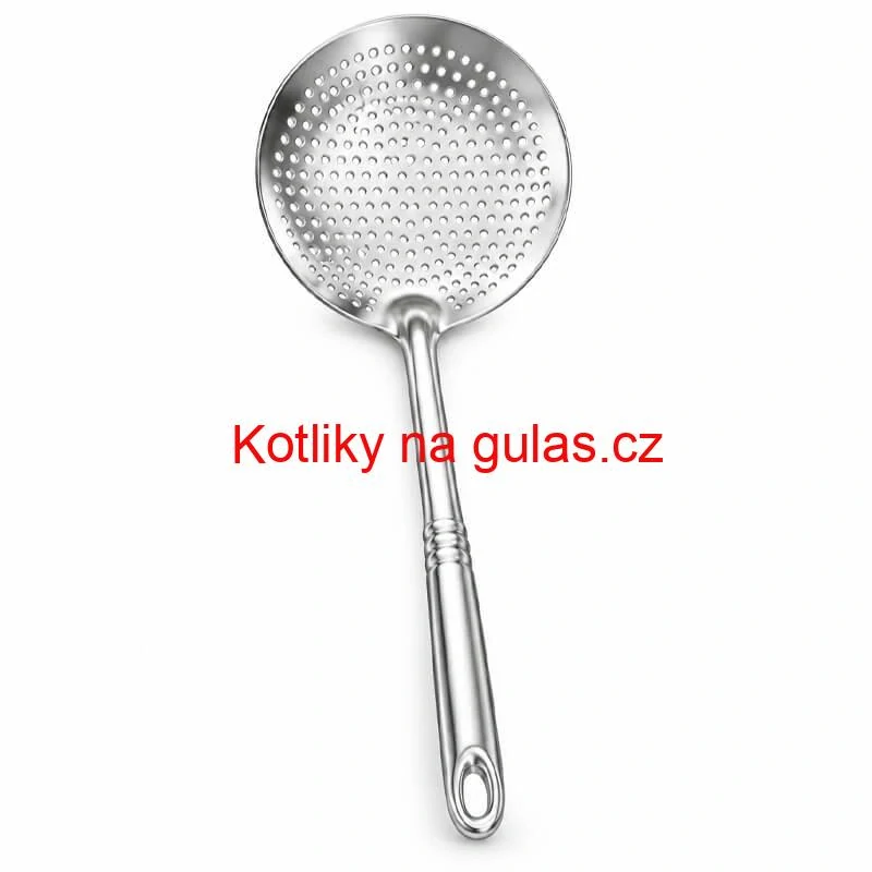Nerezová děrovaná naběračka – sítko 19 cm, 48 cm