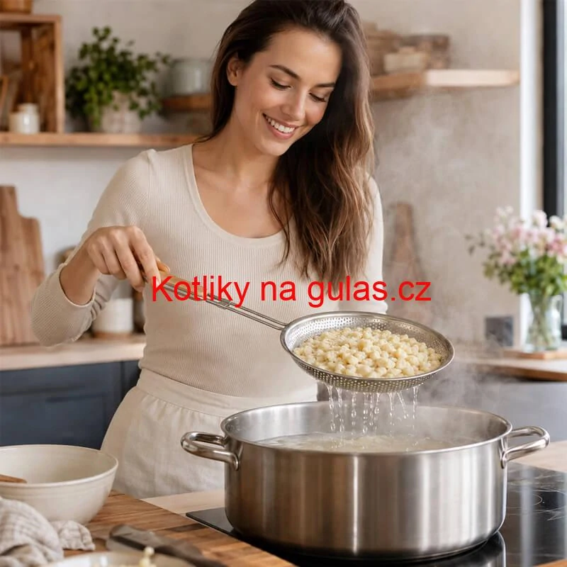 Hliníkové sítko 16 cm s dřevěnou rukojetí