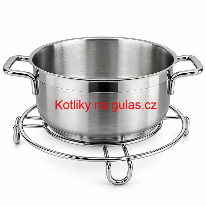 Kulatá nerezová podložka pod hrnec s průměrem 20 cm a výškou 2 cm