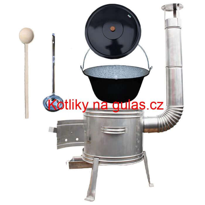 Smaltovaný kotlík 16 L + nerezová kotlina 39 cm TOPLUX