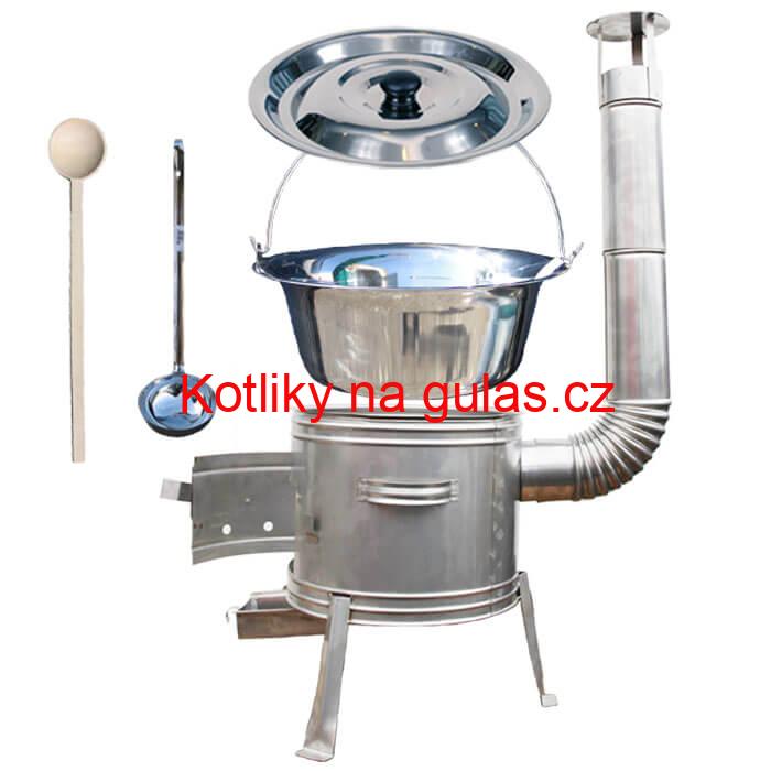 Nerezový kotlík 20 L (1,2 mm) + nerezová kotlina 42 cm TOPLUX