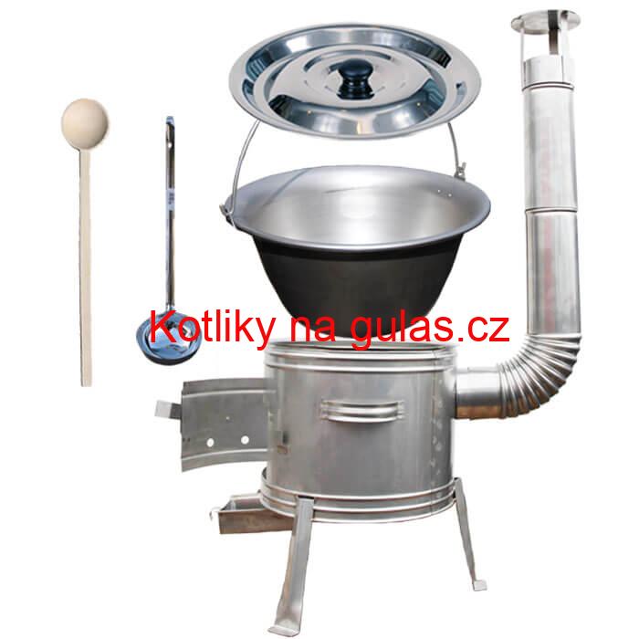 Nerezový kotlík 15 L (1,5 mm) + nerezová kotlina 36 cm TOPLUX