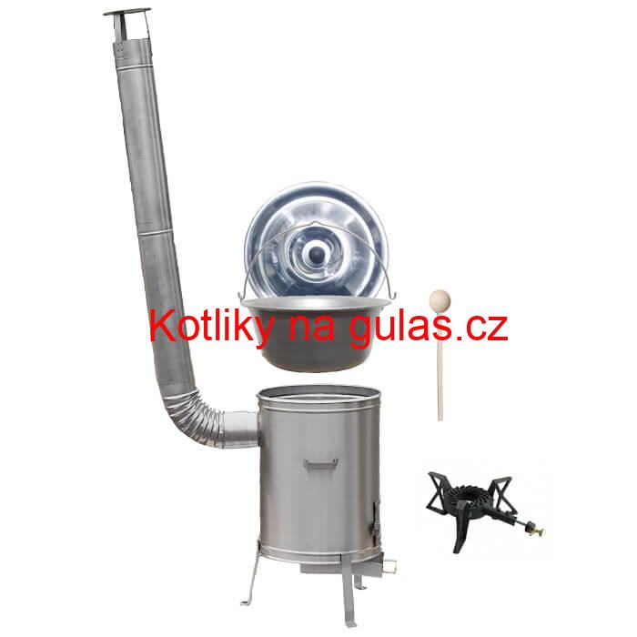 Nerezový kotlík 20 L (1,5 mm) + kotlina 42 cm + hořák LUX