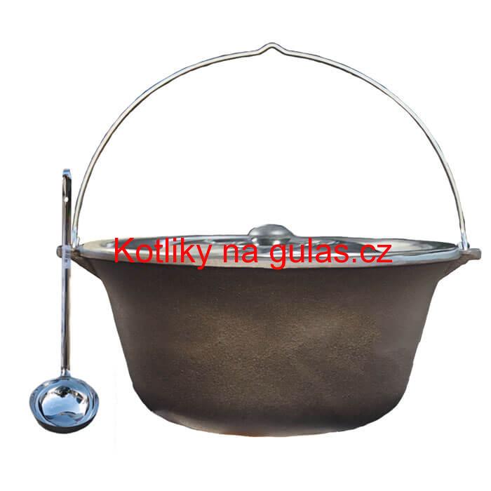 Litinový kotlík 22 L + nerezová poklice