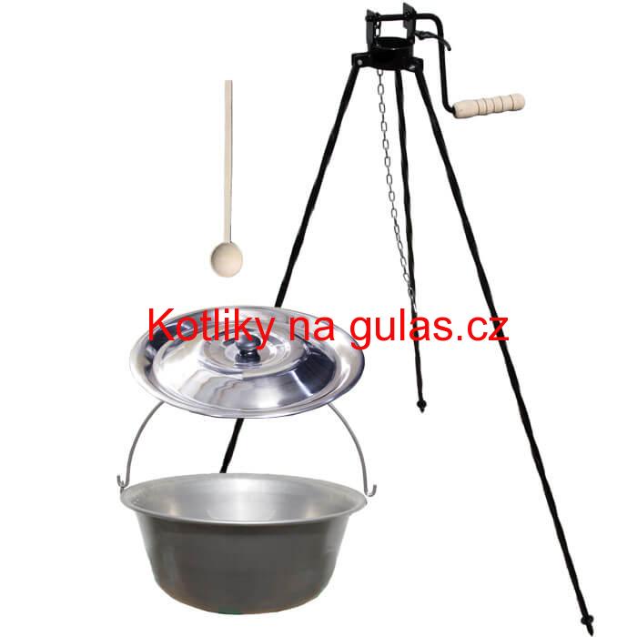 Nerezový kotlík 15 L (1,5 mm) + stojan s kladkou VAR