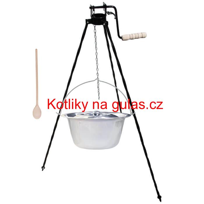 Nerezový kotlík 20 L (1,2 mm) + stojan s kladkou VAR