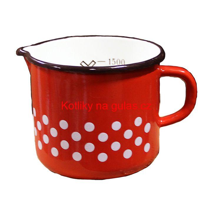 Smaltovaný hrnek 1,5 L (tečky)