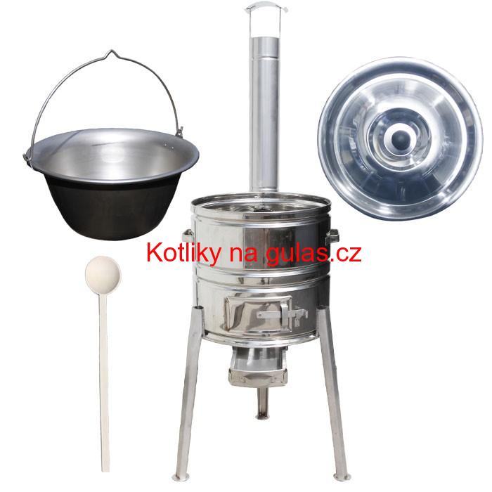 Nerezový kotlíkový set 40 Luxus + nerezový kotlík 20 L (1,5 mm)