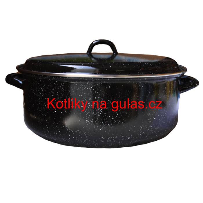 Smaltovaný černý kastrol 13 L