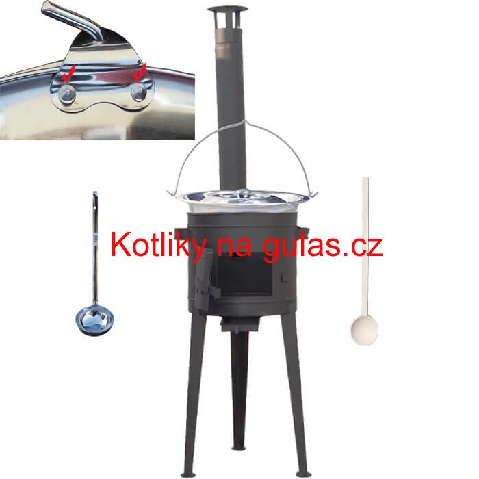 Kotlíkový gulášový set 36 PLUS 600 + nerezový kotlík 15 L (0,8 mm)