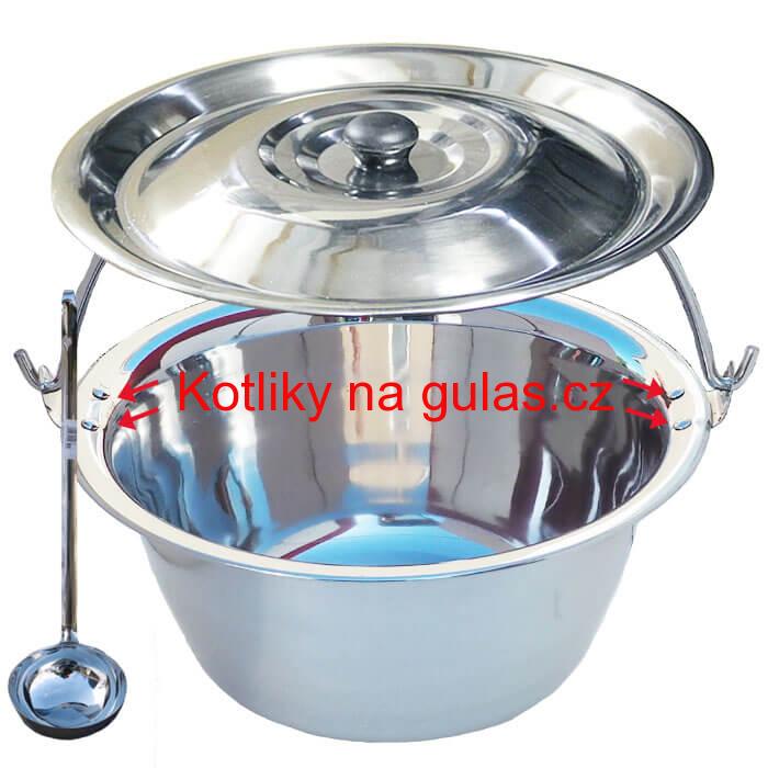 Nerezový kotlík 30 L (0,8 mm) + nerezová poklice