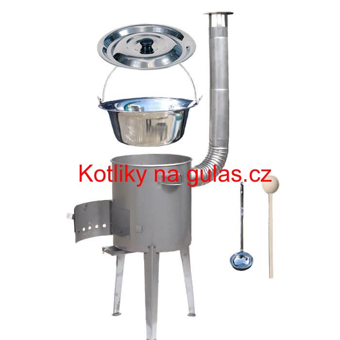 Nerezový kotlík 20 L (1,2 mm) + nerezová kotlina 42 cm LUXUS