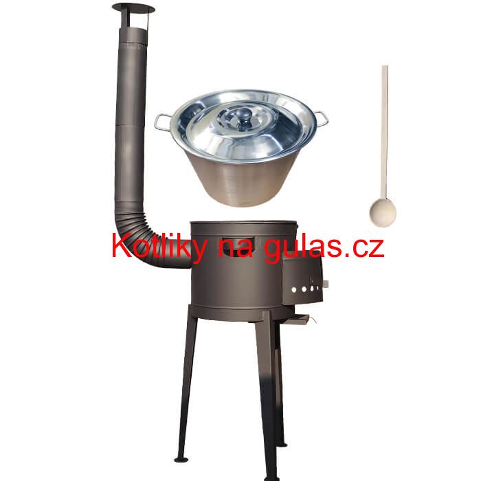 Nerezový kotel 40 L + vysoká kotlina 45 PLUS 600 (žáruvzdorná barva)