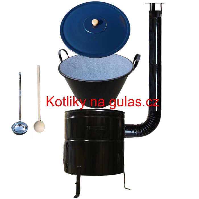 Smaltovaný kotel 60 L + kovová kotlina 53 cm BIG PARTY