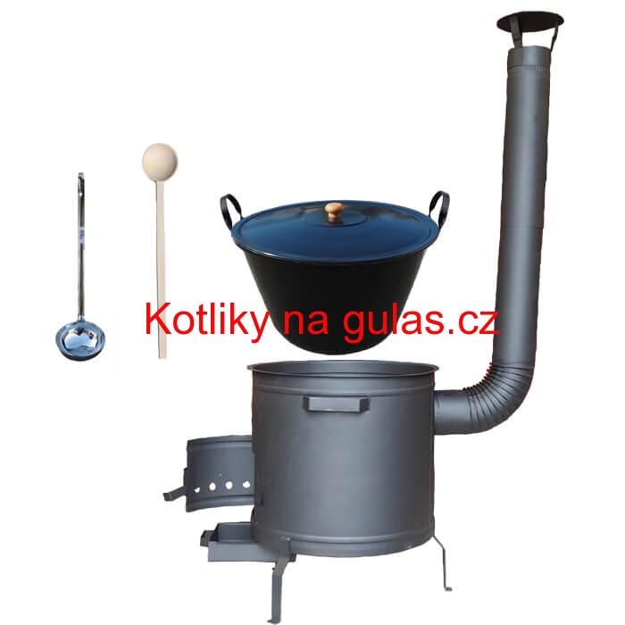 Smaltovaný kotel 60 L + žáruvzdorná kotlina 53 cm PLUS 600