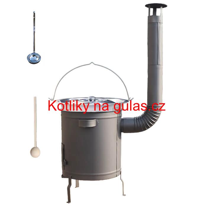 Nerezový kotlík 22 L (0,8 mm) + hrubostěnná (1,5 mm) a žáruvzdorná kotlina 42 PLUS 600