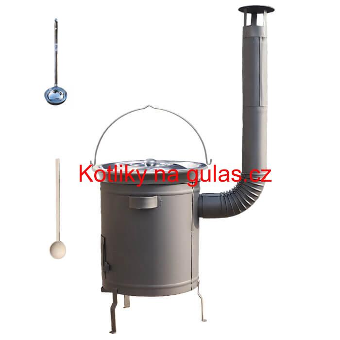 Nerezový kotlík 20 L (1,5 mm) + hrubostěnná (1,5 mm) a žáruvzdorná kotlina 42 PLUS 600