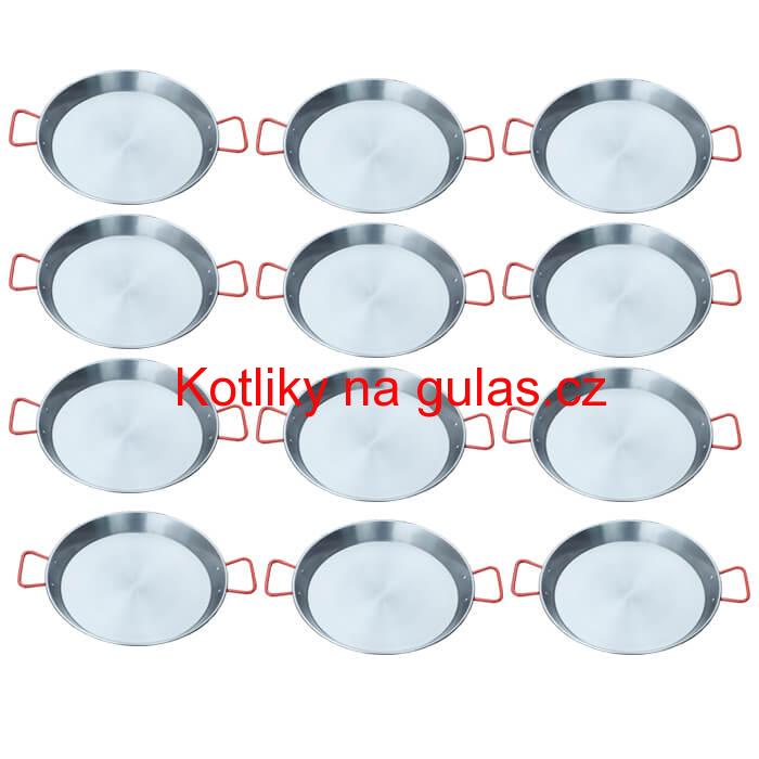 Paella Tapas catering 24 cm - 12 ks ocelových pánví