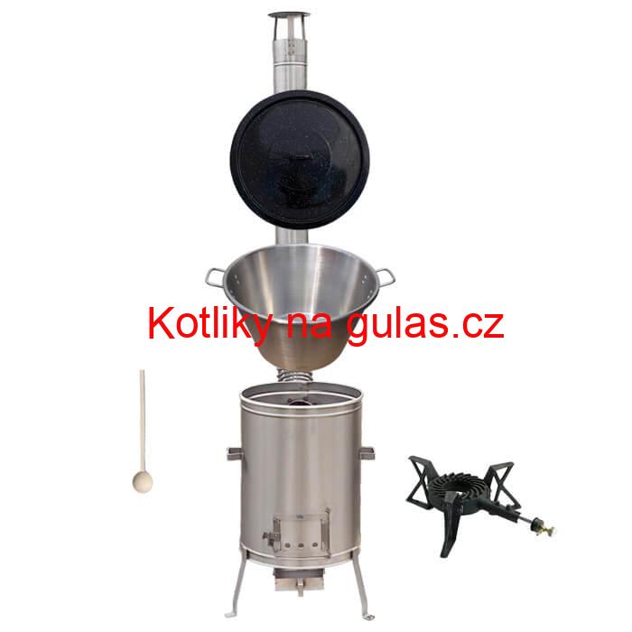 Nerezový kotel 40 L + nerezová kotlina 45 cm + hořák LUX