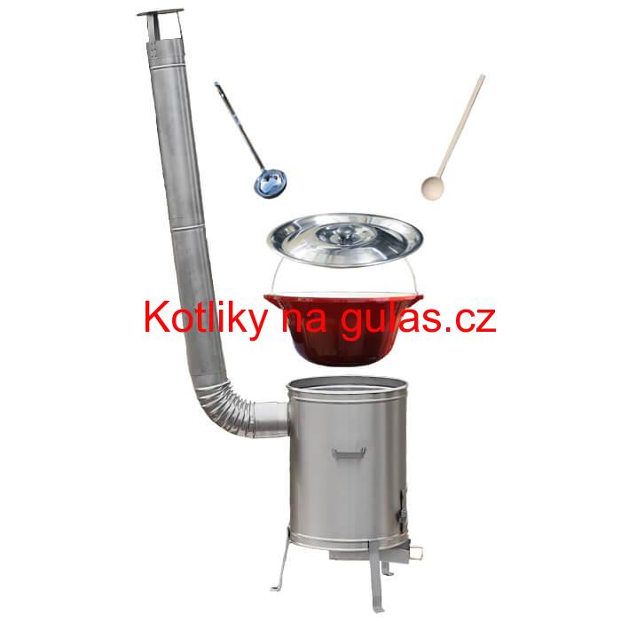 Litinový kotlík se smaltovanou úpravou 16 L + nerezová kotlina (Vysoká) 36 LUX