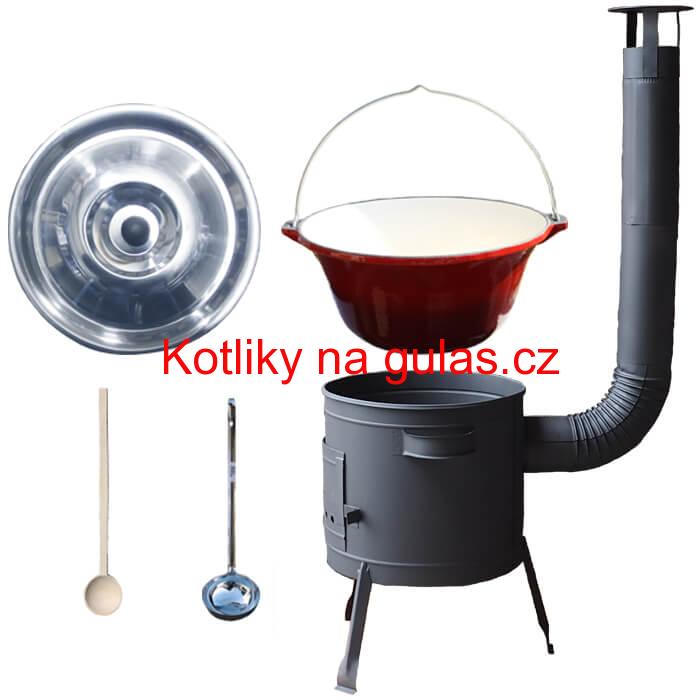 Litinový kotlík se smaltovanou úpravou 16 L + nízká kotlina 36 PLUS 600