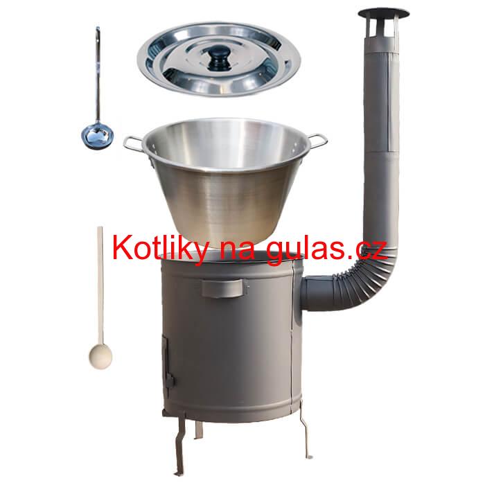 Nerezový kotel 40 L (1,2 mm) + silnostěnná (1,5 mm) a žáruvzdorná kotlina 45 PLUS 600
