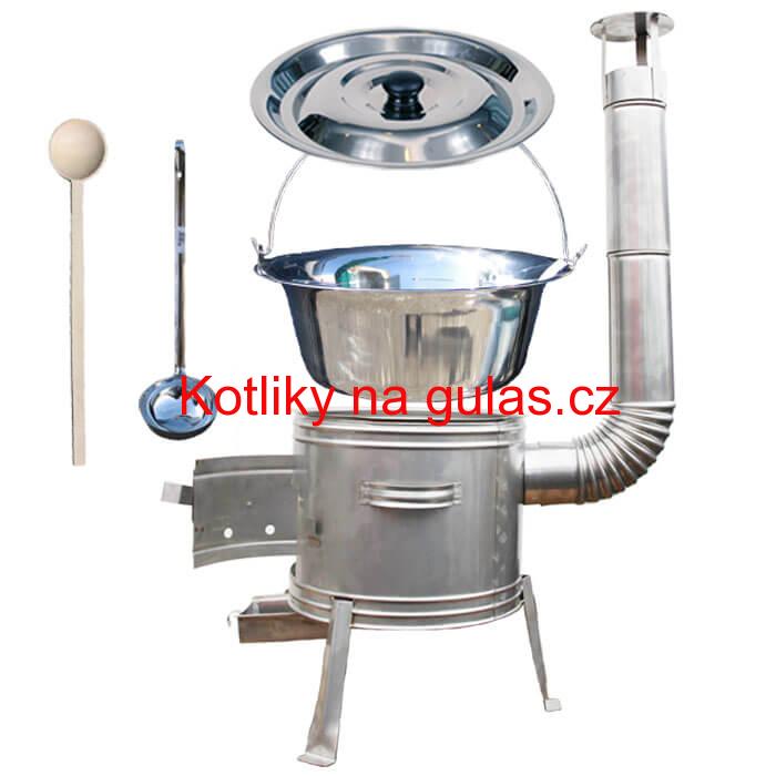Nerezový kotlík 30 L (1,2 mm) + nerezová kotlina 45 cm TOPLUX