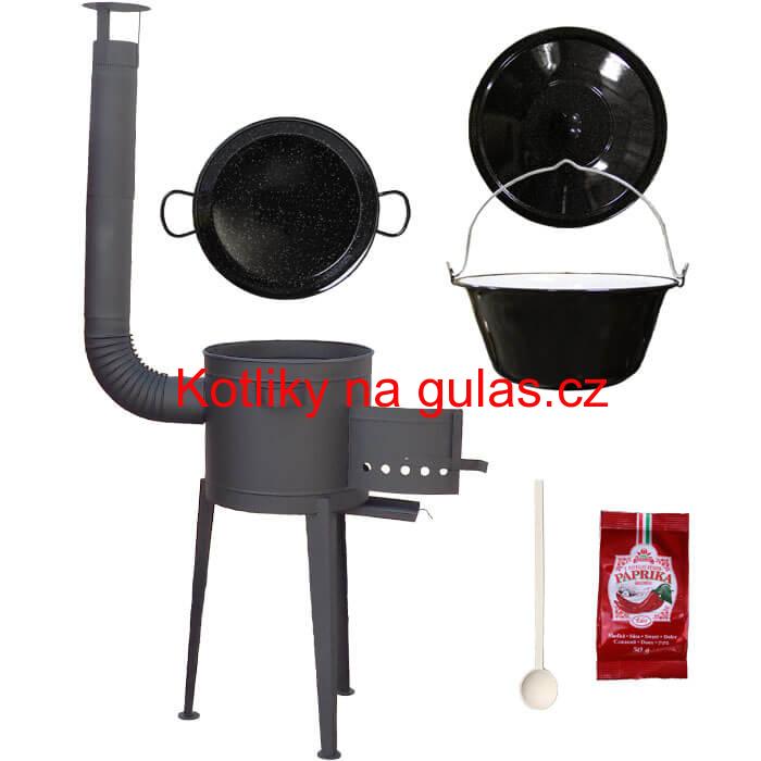 Smaltovaný kotlík 13 L + Paella smaltovaná pánev + vysoká žáruvzdorná kotlina 36 cm PLUS 600