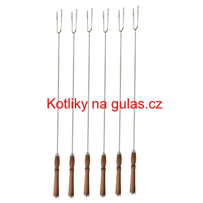 Vidličky na opékání 90 cm, 6 ks NEREZ